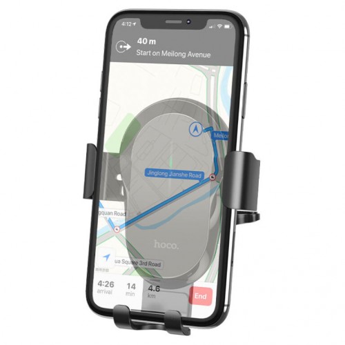 Автотримач для телефона з БЗП HOCO CA105 Guide three-axis linkage wireless charging car holder Black