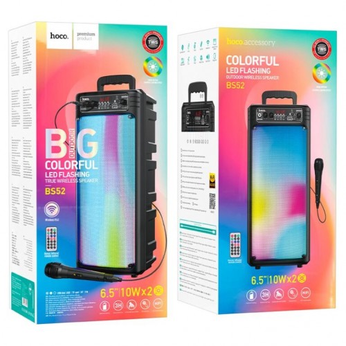 Портативная колонка HOCO BS52 Billowing уличная BT-колонка, чёрная