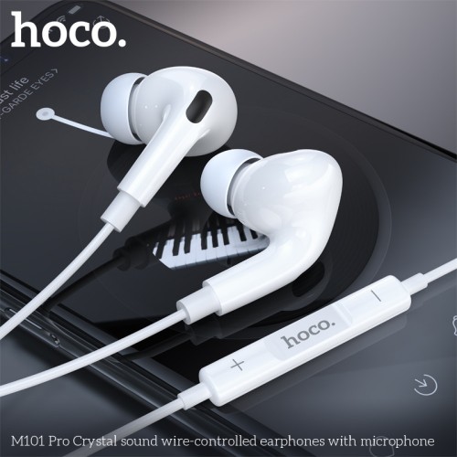 Проводные наушники HOCO M101 Pro Crystal (3.5mm) White