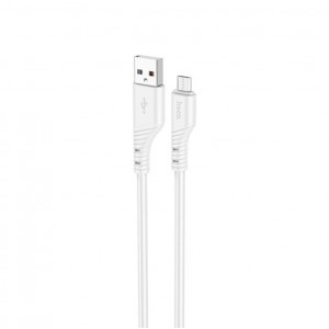 Кабель HOCO X97 Crystal color силиконовый кабель для зарядки и передачи данных Micro белый