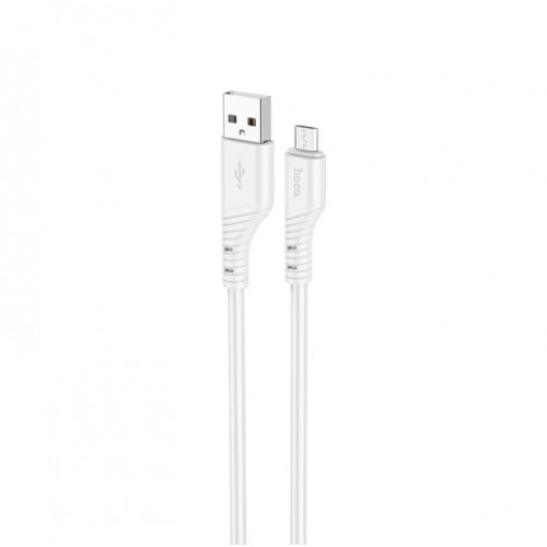 Кабель HOCO X97 Crystal color силиконовый кабель для зарядки и передачи данных Micro белый