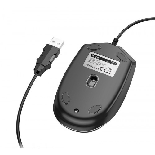 Миша HOCO GM37 Великолепная игровая светящаяся проводная мышь Чёрная