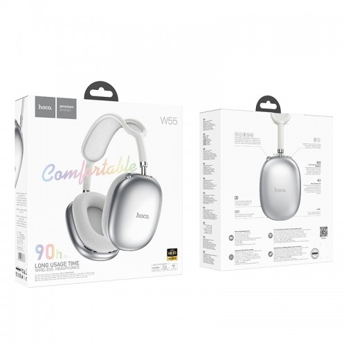 Беспроводные накладные наушники HOCO W55 Pleasing BT headphones Silver