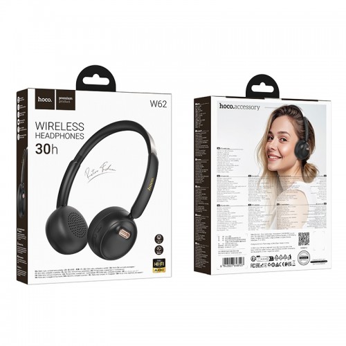Беспроводные накладные наушники HOCO W62 Verso retro BT headphones Black