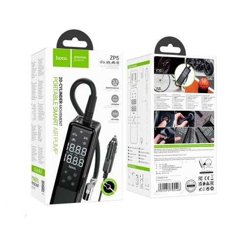 Автомобильный насос HOCO ZP5 May smart air pump Черный