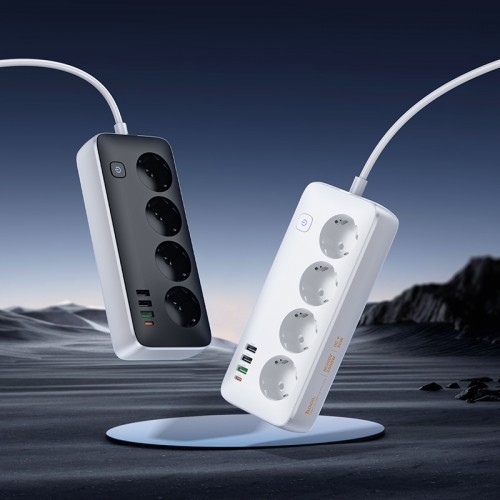 Сетевой удлинитель HOCO AC22 Sunlight 4-местный (PD30W/1C3A) настольная розетка (EU/GER) Белый