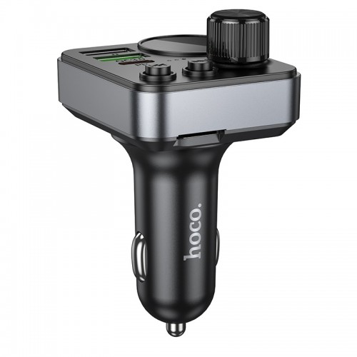 АЗП з FM-модулятором HOCO E86 Alegria 48W dual port PD30W+QC3.0 car BT FM transmitter Black
