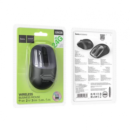 Маніпулятор миша HOCO GM28 2.4G business wireless mouse Black Metal Gray