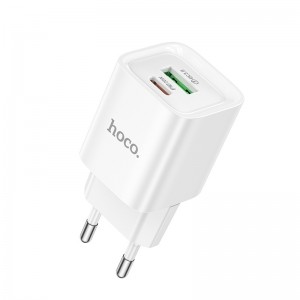Сетевое зарядное устройство HOCO C147A Charm PD20W+QC3.0 charger (EU) White