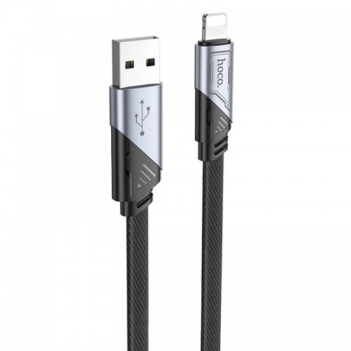 Кабель HOCO U119 USB - iP 2,4A, 1,2 м, нейлон, алюминиевые коннекторы, чёрный