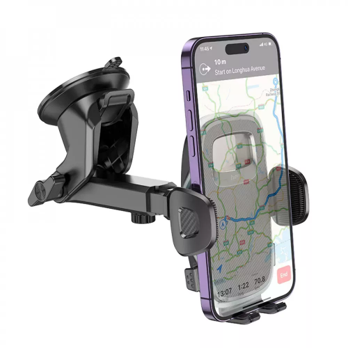 Автотримач для телефона HOCO H15 Fair push-type car holder(center console) Black