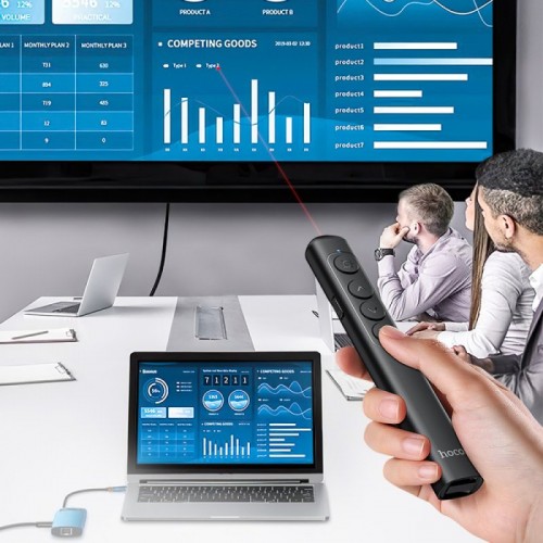 Лазерна указка HOCO GM200 Smart PPT page turning pen Black