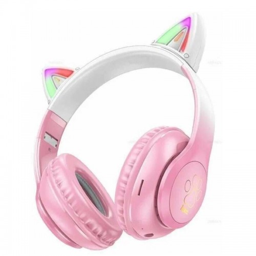 Беспроводные накладные наушники HOCO W42 Cat ears BT headphones Cherry Blossom