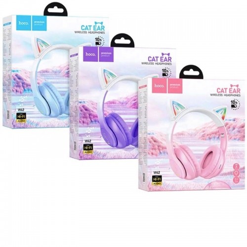 Беспроводные накладные наушники HOCO W42 Cat ears BT headphones Cherry Blossom