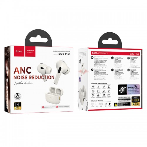 Бездротові навушники TWS HOCO EQ9 Plus Duke, ANC, Milky White