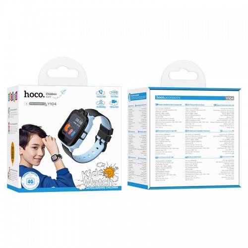 Дитячий смарт-годинник Hoco Y104 42mm. SIM 4G. Wi-Fi. 700 mAh. IP65 Blue