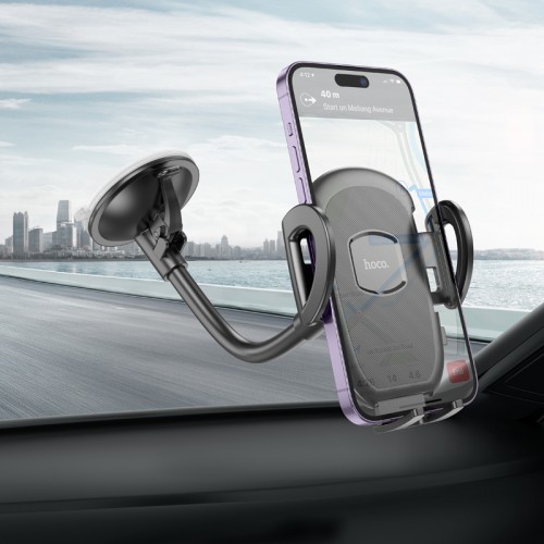 Автодержатель для телефона HOCO H10 General car holder (лобовое стекло) Черный
