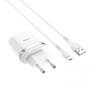 Сетевое зарядное устройство с кабелем HOCO C12Q Smart QC3.0 charger set (Micro) 18W White