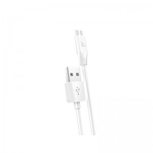 Кабель HOCO X1 USB to Micro  2.4A, 1m, PVC, PVC connectors, White
