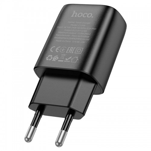 Мережевий зарядний пристрій HOCO C134A Solid single port charger (EU) Black