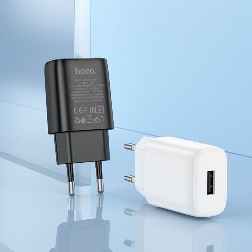 Мережевий зарядний пристрій HOCO C134A Solid single port charger (EU) Black