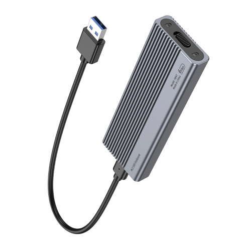 Зовнішня кишеня для накопичувача HOCO HB47 M.2 SSD Enclosure(USB3.1/6Gbps) Metal Gray