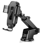 Автодержатель для телефона с БЗП HOCO HW3 Wise automatic induction wireless fast charging car holder (центральная консоль) Black