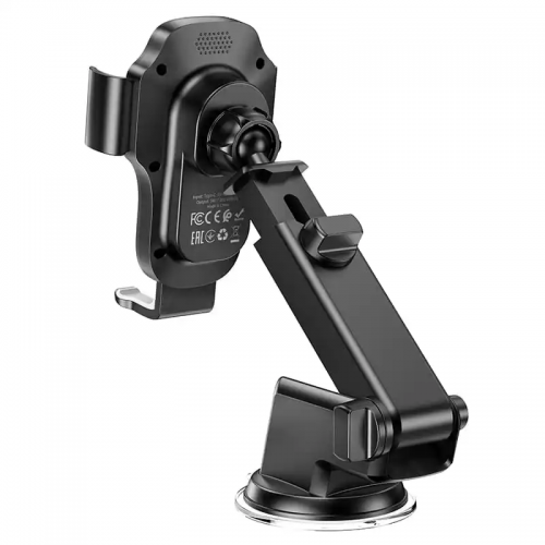 Автотримач для телефона з БЗП HOCO HW3 Wise automatic induction wireless fast charging car holder(center console) Black