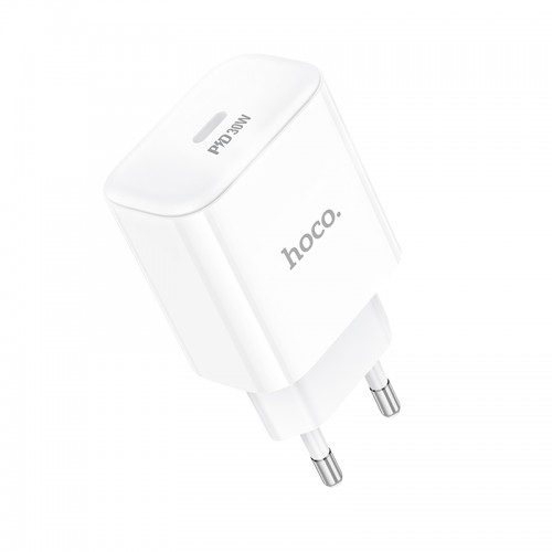 Сетевое зарядное устройство HOCO C76A Pro Majestic, однопортовое, PD 30 Вт, белое
