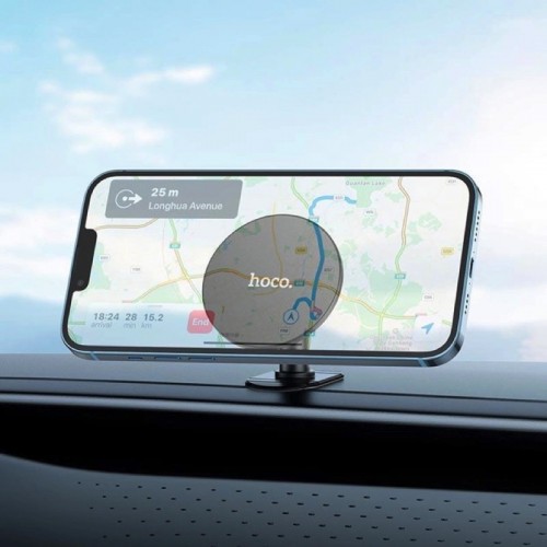 Автотримач для телефона HOCO H13 Fine jade ring magnetic car holder(center console) Black