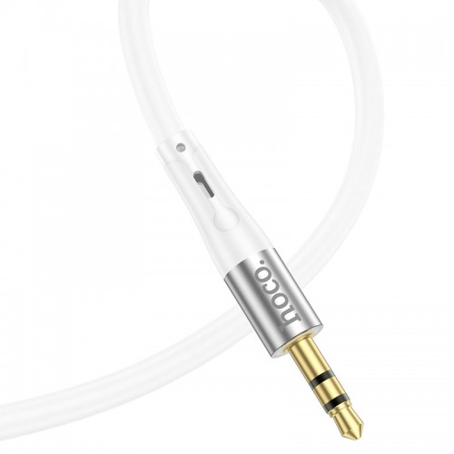 Аудиокабель HOCO UPA22 iP to 3.5mm male, силиконовый, 1 м, белый