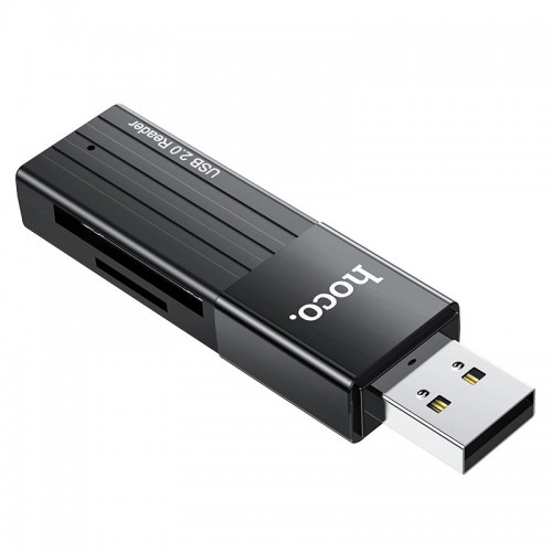 USB-хаб HOCO HB20 Mindful 2-в-1 кардридер (USB2.0) Чёрный