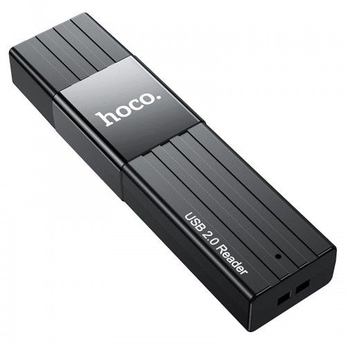 USB-хаб HOCO HB20 Mindful 2-в-1 кардридер (USB2.0) Чёрный