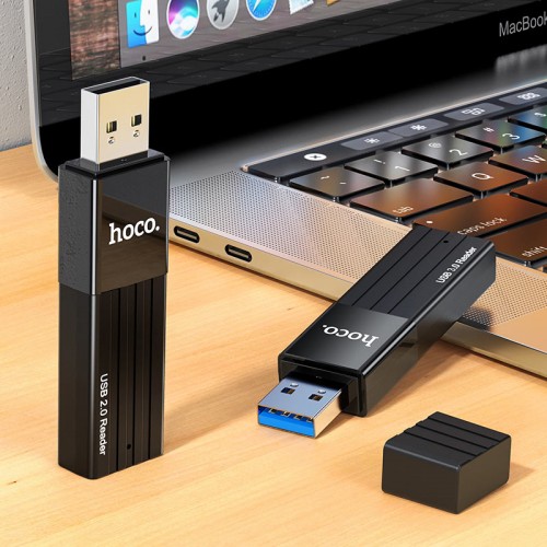 USB-хаб HOCO HB20 Mindful 2-в-1 кардридер (USB2.0) Чёрный