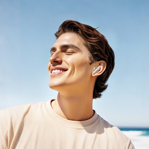 Беспроводные наушники TWS HOCO EQ21 Sandy ANC+ENC, сенсорный экран, Cloudy White