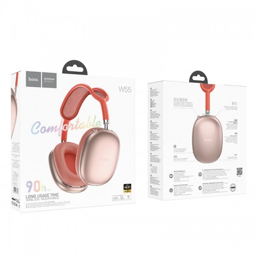 Беспроводные накладные наушники HOCO W55 Pleasing BT headphones Pink