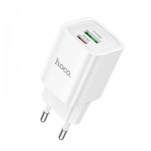Сетевое зарядное устройство HOCO C149A Charm PD30W+QC3.0 charger (EU) White