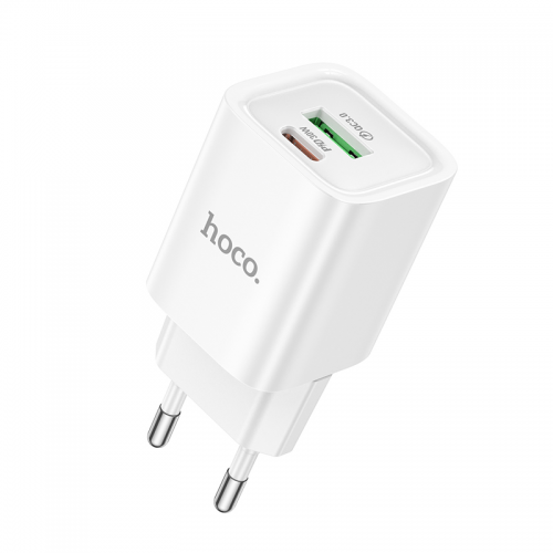Сетевое зарядное устройство HOCO C149A Charm PD30W+QC3.0 charger (EU) White