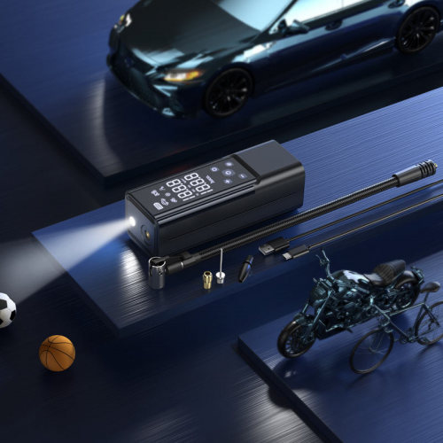 Автомобильный насос HOCO ZP7 Maddy portable smart air pump (5000mAh) Черный