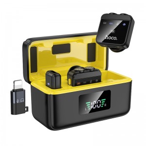 Бездротова мікрофонна система HOCO L17 magnetic dual-mic (iP/Type-C) Black