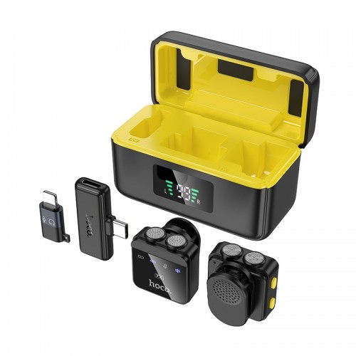 Бездротова мікрофонна система HOCO L17 magnetic dual-mic (iP/Type-C) Black