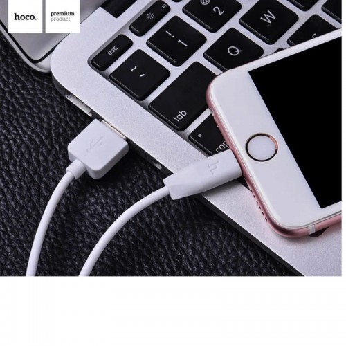 Кабель HOCO X1 USB to iP 2.4A, 2 м, PVC, разъёмы PVC, белый