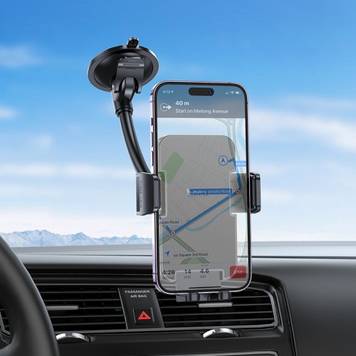 Автотримач для телефона HOCO H38 Cheetah car holder(windshield) Black