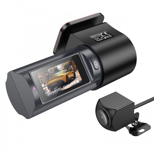 Відеореєстратор HOCO DV8 2K display hidden driving recorder(with rear camera) Black