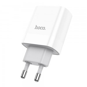 Сетевое зарядное устройство HOCO C80A Rapido PD20W+QC3.0 charger(EU) White