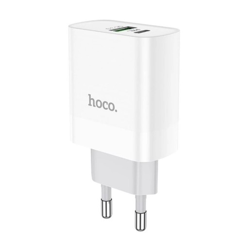 Сетевое зарядное устройство HOCO C80A Rapido PD20W+QC3.0 charger(EU) White