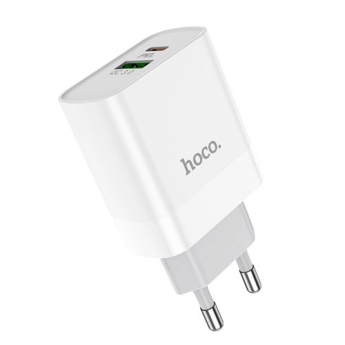 Сетевое зарядное устройство HOCO C80A Rapido PD20W+QC3.0 charger(EU) White