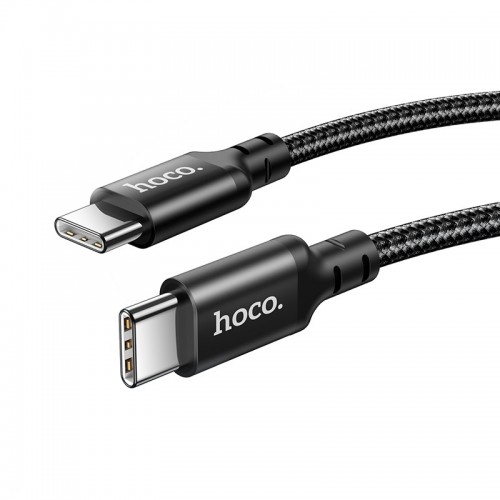 Кабель HOCO X14 Type-C to Type-C 60W, 1m, nylon, aluminum connectors, Black