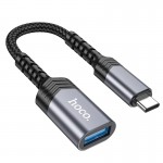 Кабель-переходник HOCO UA24 Type-C male to USB female 3.0 converter Metal Gray