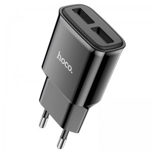 Мережевий зарядний пристрій HOCO C88A Star round dual port charger 12W Black